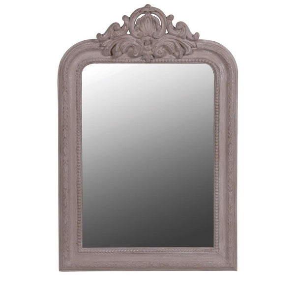 The Chekov Small Antique Taupe Carved Top Mirror - Meadow Lane Ardee