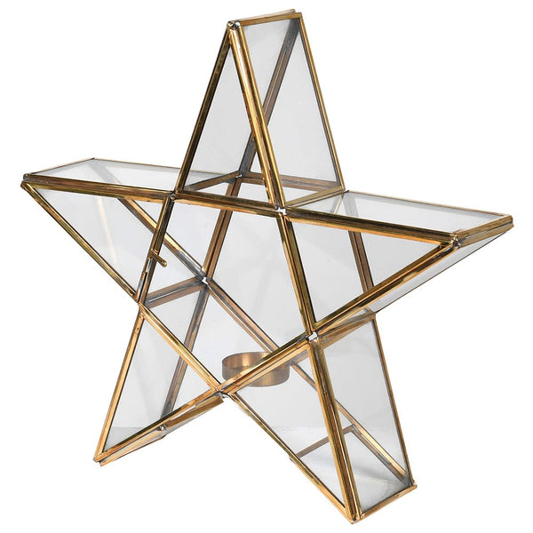 Brass Star Candle Holder - Meadow Lane Ardee