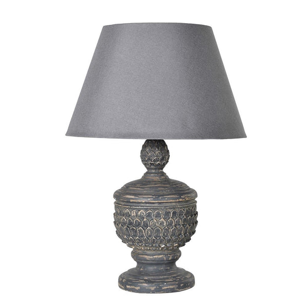 Grey Olympia Lamp with Linen Shade - Meadow Lane Ardee